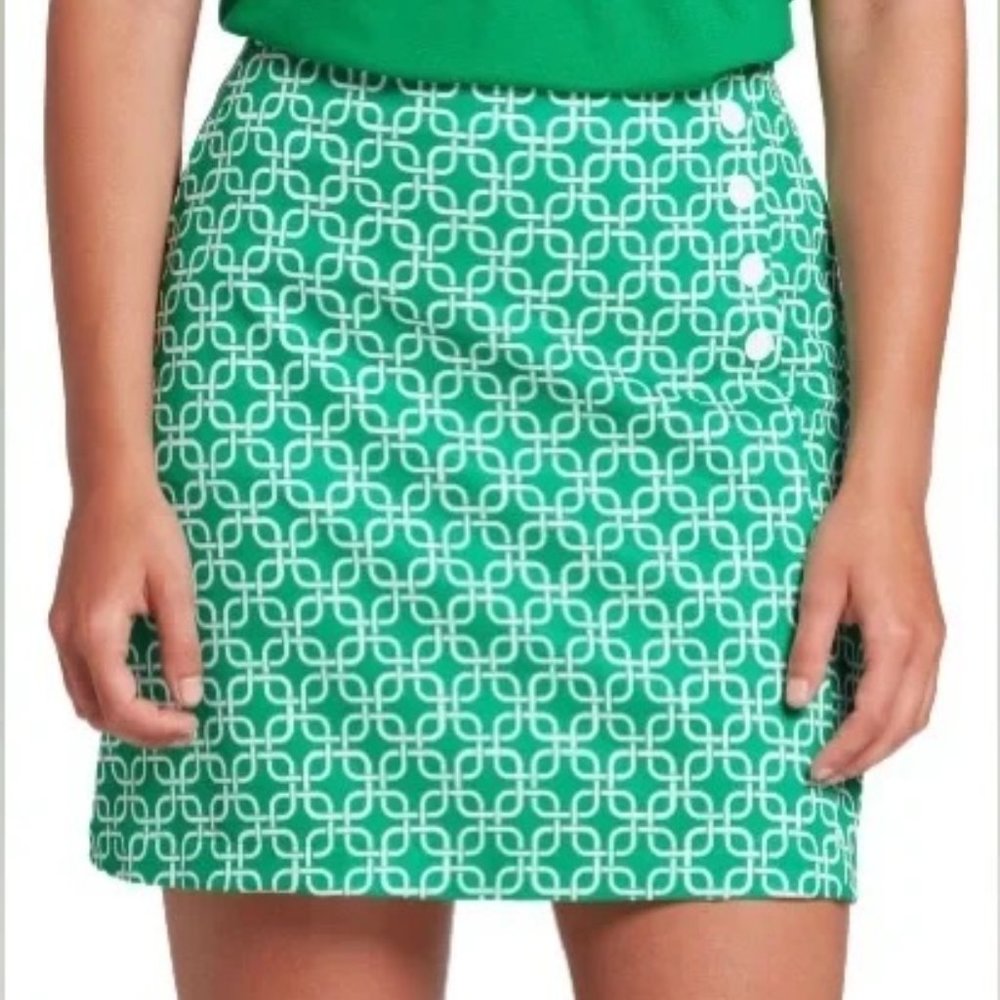 Lady Hagen Green and White Patterned Skort